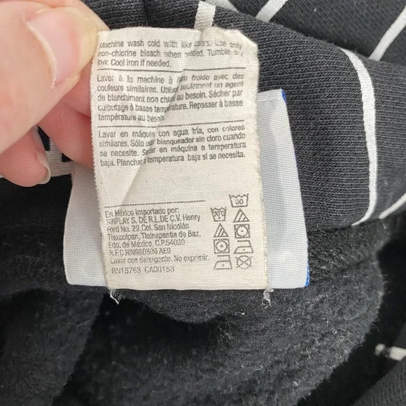 Champion Reverse Weave Hoodie Mens Medium Black All Over Pullover Sweatshirt - Picture 10 of 12